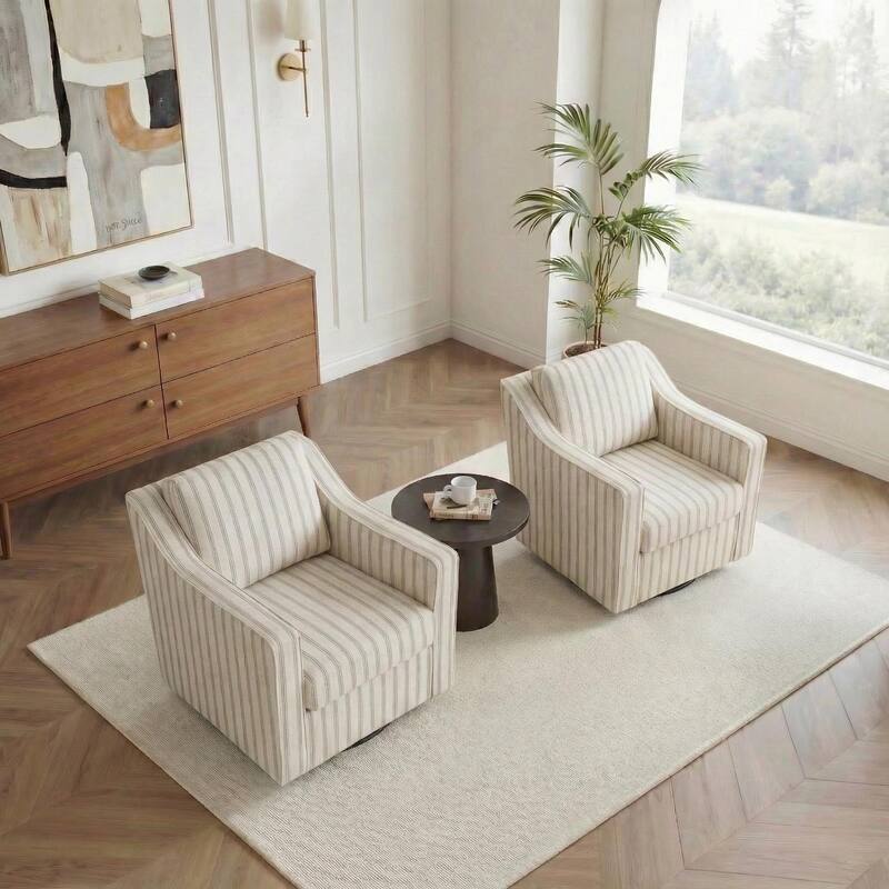 2 Set Modern Swivel Accent Arm Chair for Living Room