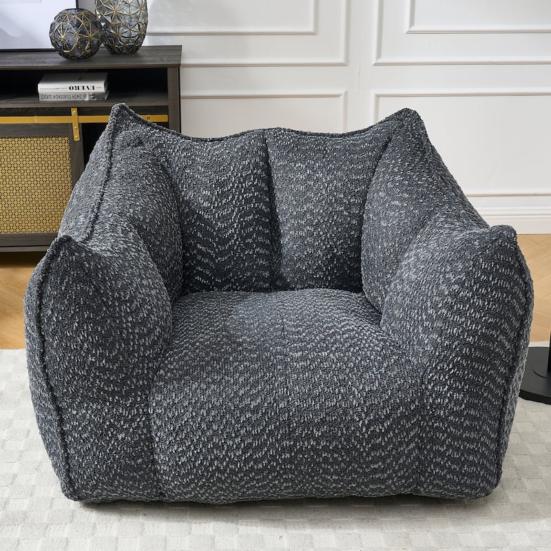 Sofa Chairs with Highly Resilient Foam for Living Rooms And Bedrooms, Comfortable Square Lazy Sofas, Sofas for Adults to Play - Black