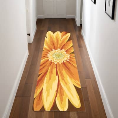 Gesuy Abstract Stain Resistant Low Pile Area Rug By HomeRoots - 96' X '27' X '0.25