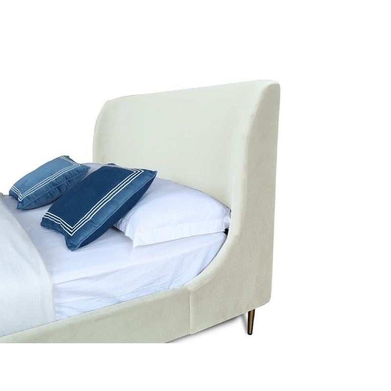 Manhattan Comfort Velvet Mid Century Heather Full-Size Bed