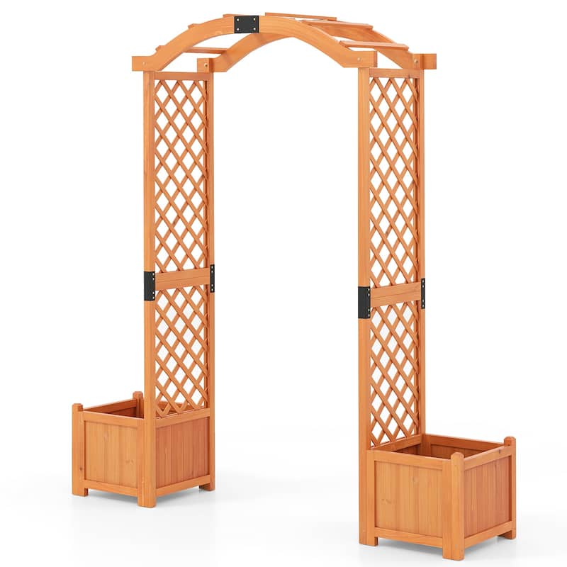 Gymax 79'' Tall Archway Trellis for Climbing Plants Vegetables w/