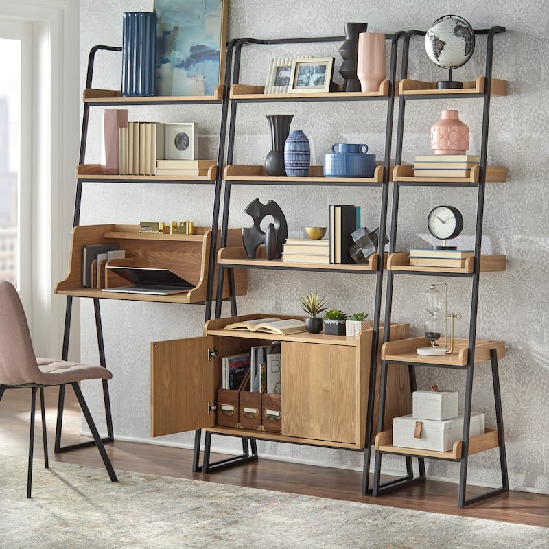 Lifestorey Estanier Large Ladder Shelf with Cabinet