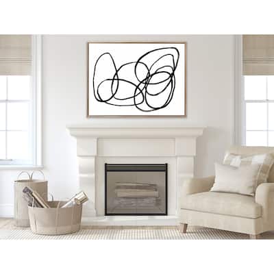 Kate and Laurel Sylvie Beaded Ring of Light Framed Canvas by Nikki Chu