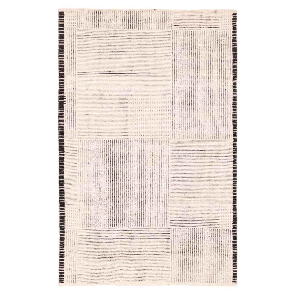 ECARPETGALLERY Hand-knotted Tangier Cream Wool Rug - 5'1 x 7'11