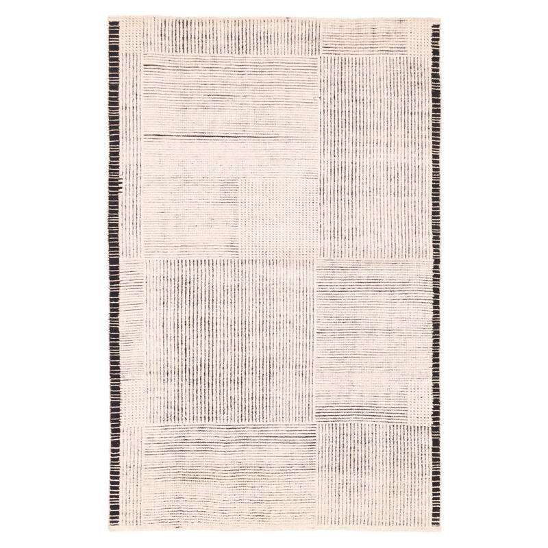 ECARPETGALLERY Hand-knotted Tangier Cream Wool Rug - 5'1 x 7'11