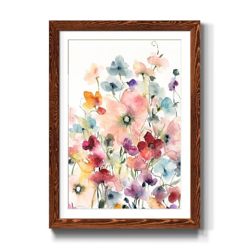 Poppies and Sweetpeas-Premium Framed Print - Ready to Hang