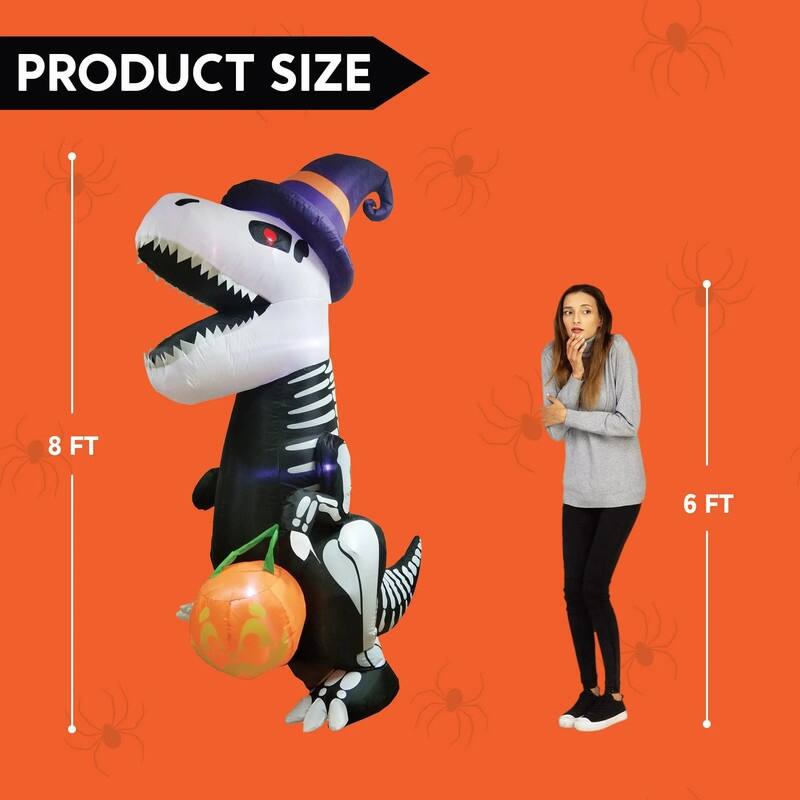 Joyfy 8 FT Halloween LED Skeleton Dinosaur Decoration