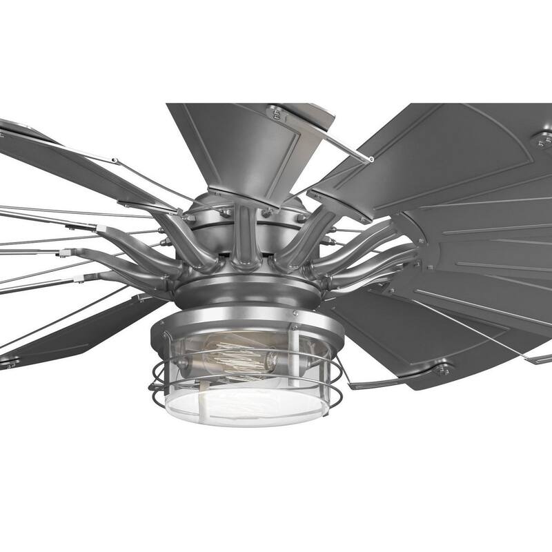 Springer II Collection Antique Nickel Rustic Light Kit for Ceiling Fan - 12 in x 12 in x 11 in