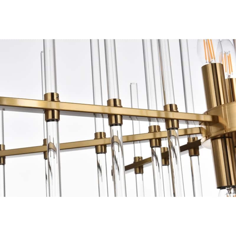 Samuel 31 inch Crystal Rod Pendant - N/A