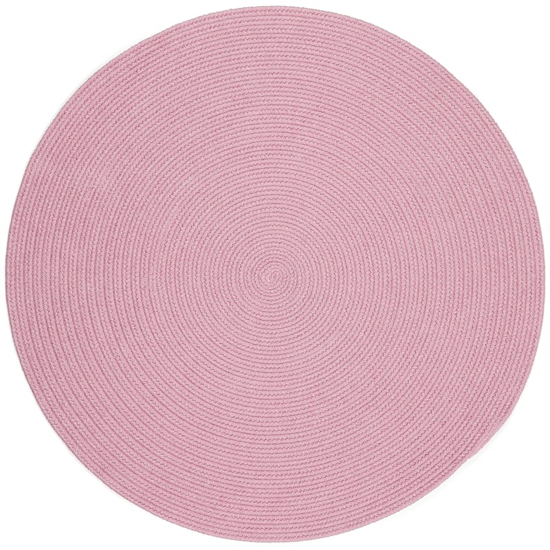 Rhody Rug Happy Feet Indoor/ Outdoor Braided Area Rug - Pink - 4' Round