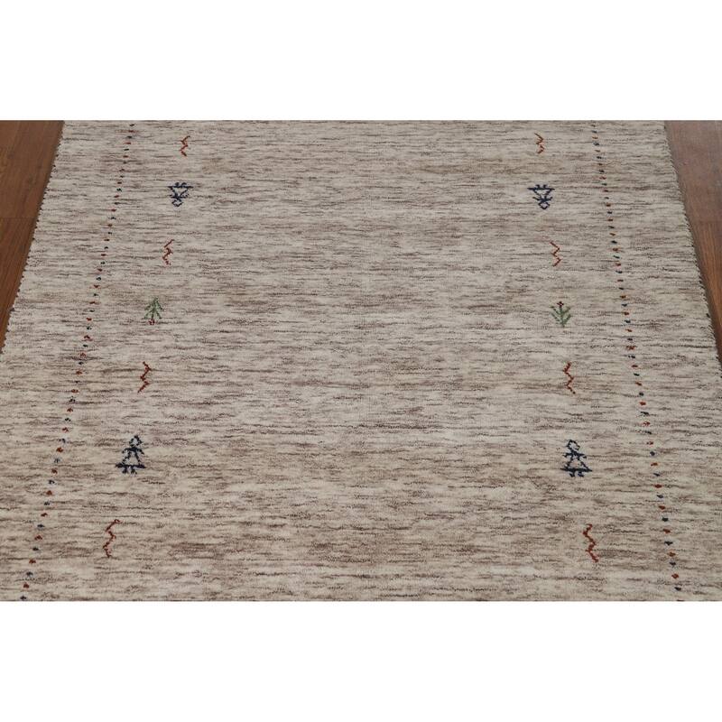 Tribal Gabbeh Indian Rug Handmade Contemporary Wool Carpet - 4'0" x 5'9"