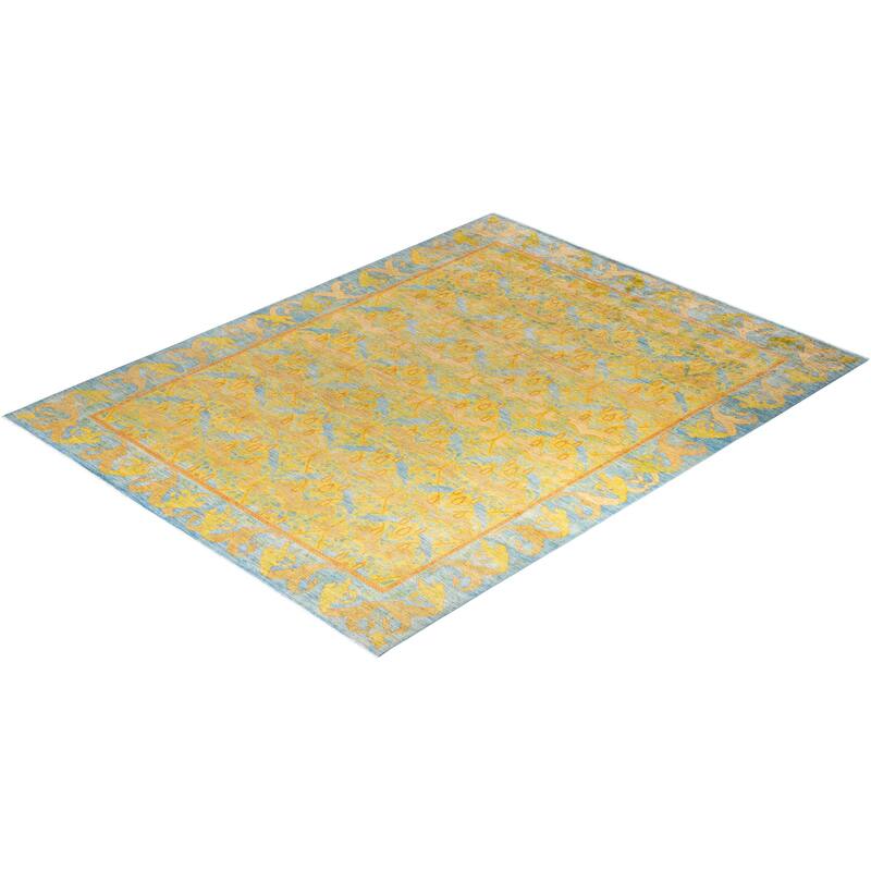 Contemporary Overdyed Wool Hand Knotted Area Rug - 9' 1" x 11' 9"