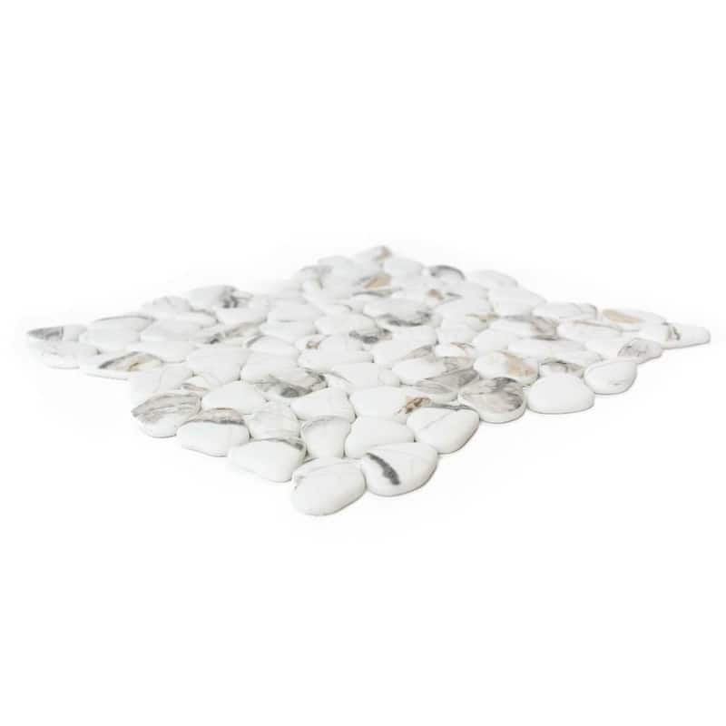 Huron Rock 12x12 Matte Glass Pebble Mosaic Tile - Floor, Wall, Backsplash
