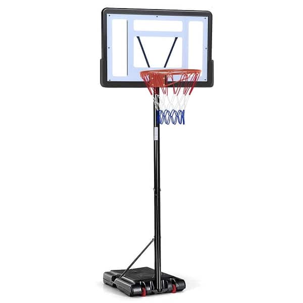 slide 2 of 7, Outdoor Portable Adjustable Basketball Hoop Stand with Backboard, Wheels - 5.2 FT to 6.8FT 5.2 FT to 6.8FT
