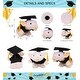 preview thumbnail 2 of 4, DolliBu Squat Piggy Graduation Plush Toy with Gown and Cap with Tassel - 7 inches