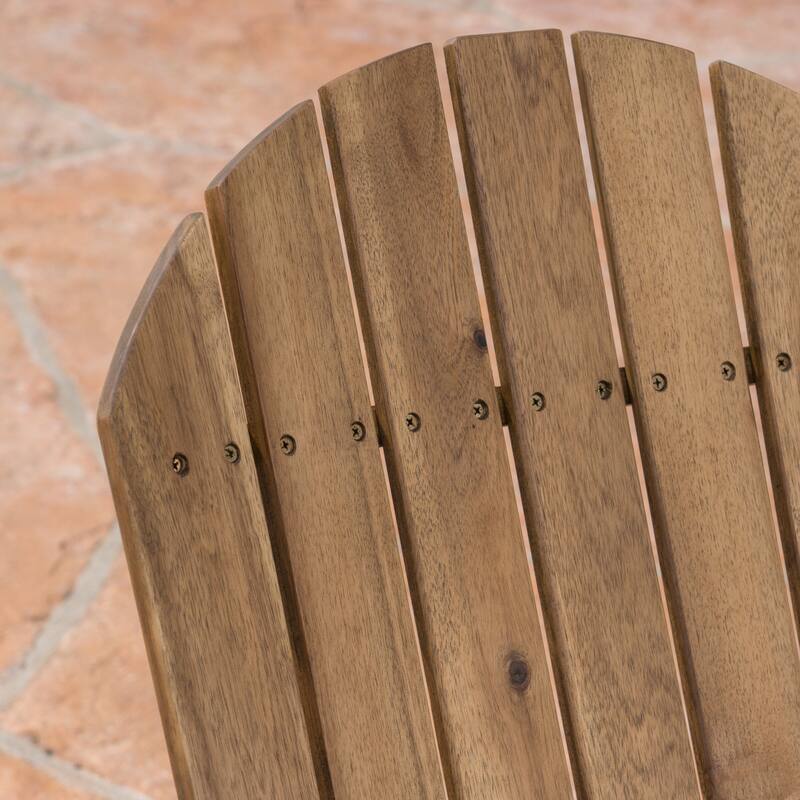Roomfitters Double Adirondack Chair with Wide Armrests and Curved Backrest, Solid Wood Outdoor Loveseat Bench, Natural