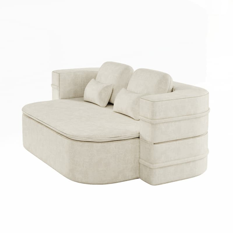Folding Mattress Sofa with Fixed Shape Frame Convertible Sleeper Foam Sofa Bed with Blanket