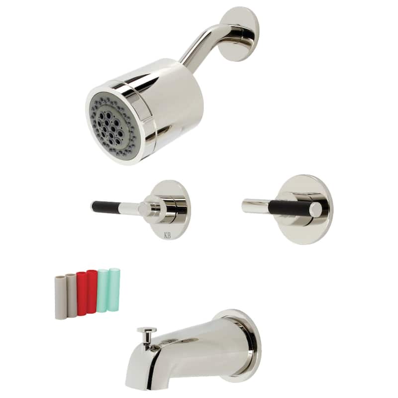 Kingston Brass Kaiser Two-Handle Tub and Shower Faucet - Polished Nickel
