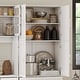 preview thumbnail 7 of 13, Multi-Functional White Kitchen Storage Cabinet with Drawers and Glass Doors, MDF & Metal Hardware
