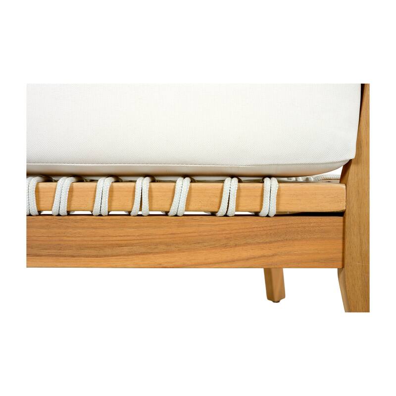 Christopher Knight Home - Modern Outdoor Acacia Wood Patio Lounge Chair with Woven Rope Accents and Weather-Resistant Cushions