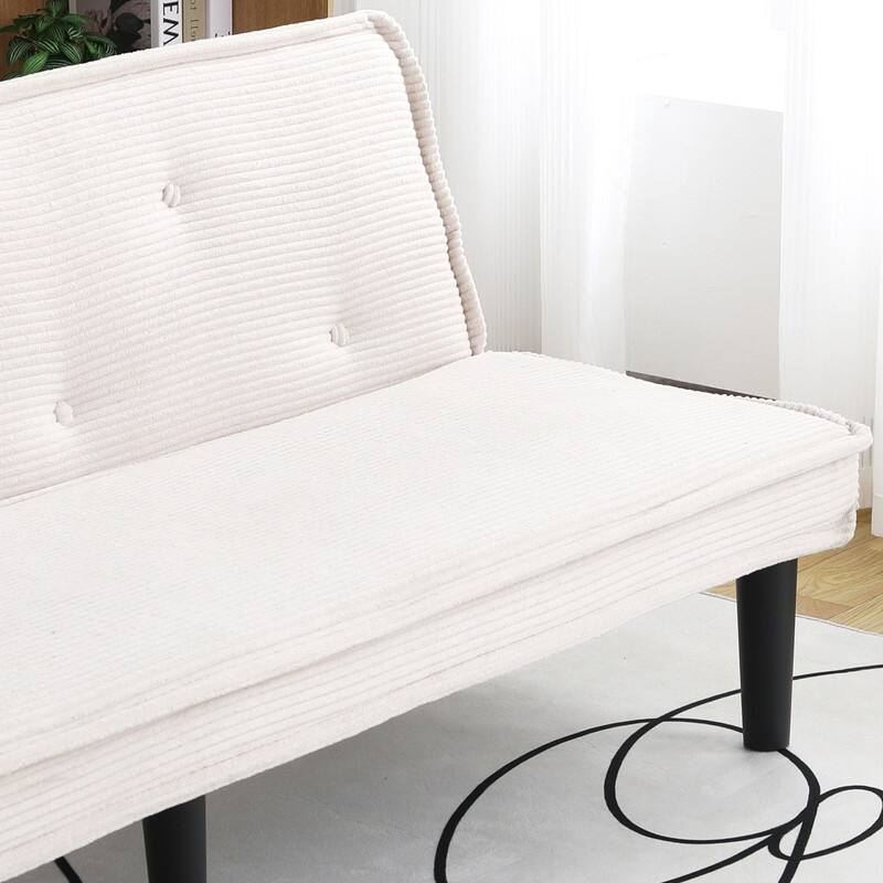 65.7" Corduroy Armless Upholstered Sofa Bed