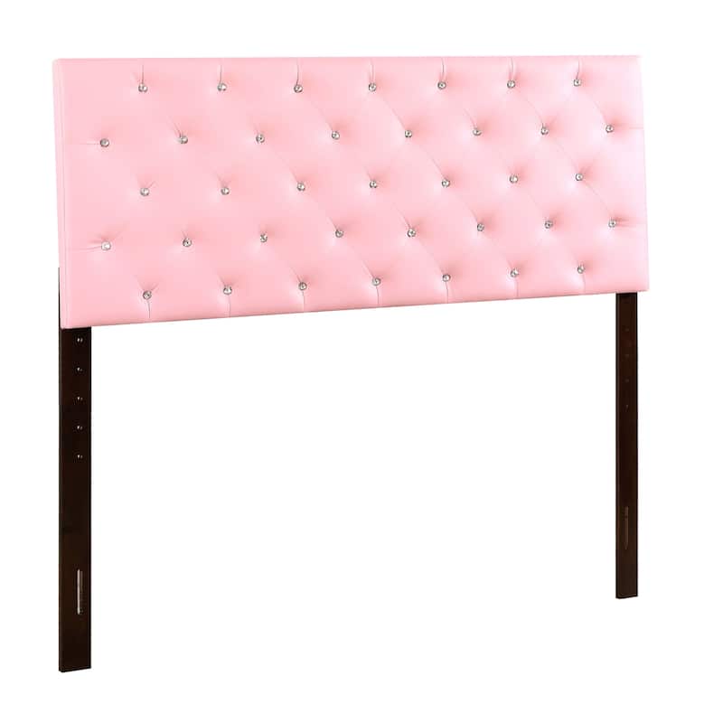 Full Headboard Adjustable Height Faux Leather Design - Dorm Room Decor 56" Wide