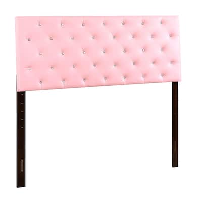 Full Headboard Adjustable Height Faux Leather Design - Dorm Room Decor 56" Wide