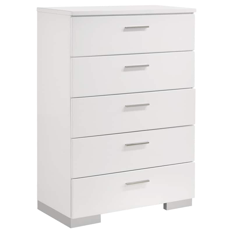Jeremaine Bedroom Set with Plank Headboard White