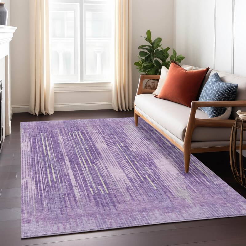 Machine Washable Indoor/ Outdoor Chantille Ombre Abstract Rug