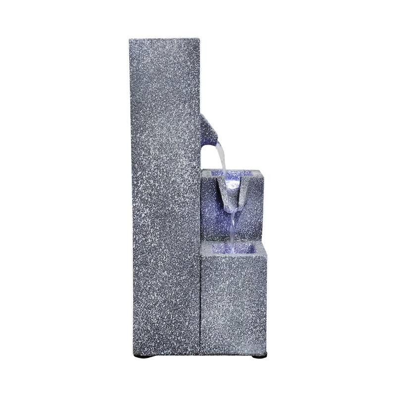 15.7in H Tabletop Water Fountain w/LED Light for Home and Office Decor