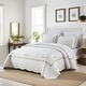 preview thumbnail 2 of 2, 3 Pcs White Cotton Oversized Quilt Bedspread Set Sakura