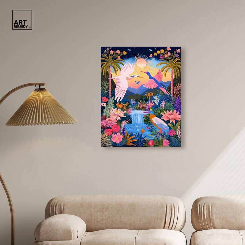 Waterfall Haven Canvas by Art Remedy, Gallery Wrapped