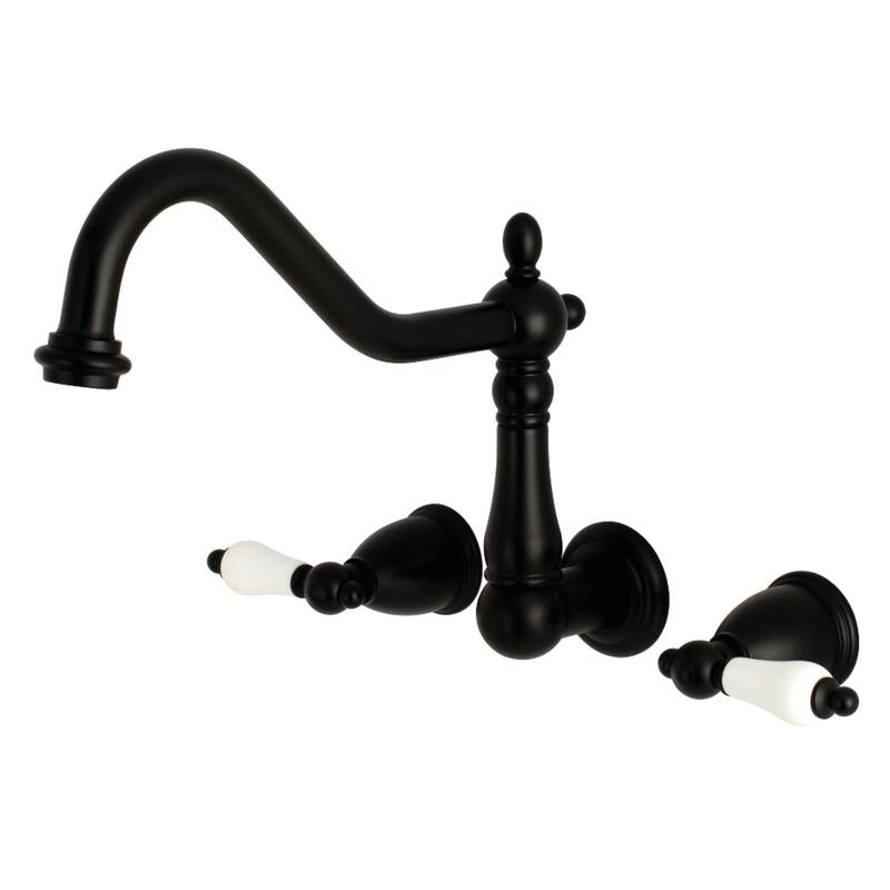 Heritage 3-Hole Wall Mount Roman Tub Faucet in Oil Rubbed Bronze - Matte Black