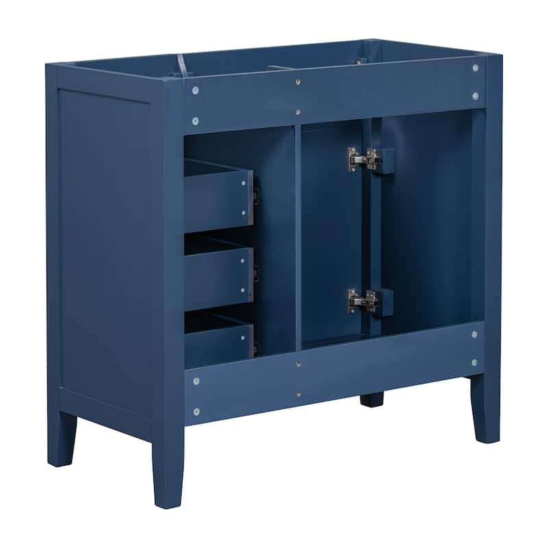 Roomfitters 36" Bathroom Vanity without Sink, Cabinet Base Only, Bathroom Cabinet with Drawers, Solid Frame and MDF Board