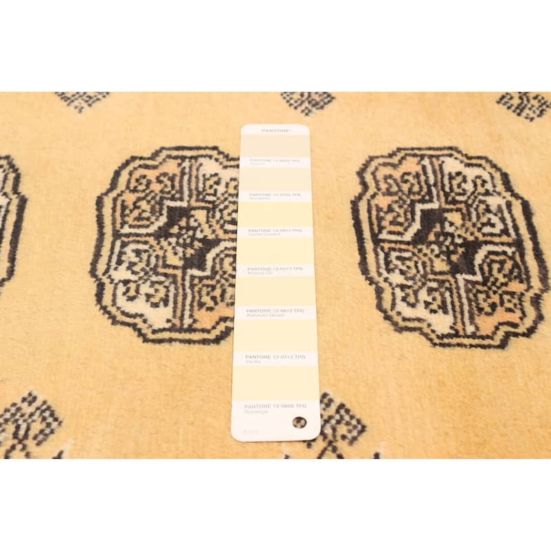 ECARPETGALLERY Hand-knotted Peshawar Bokhara Gold Wool Rug - 2'7 x 10'5