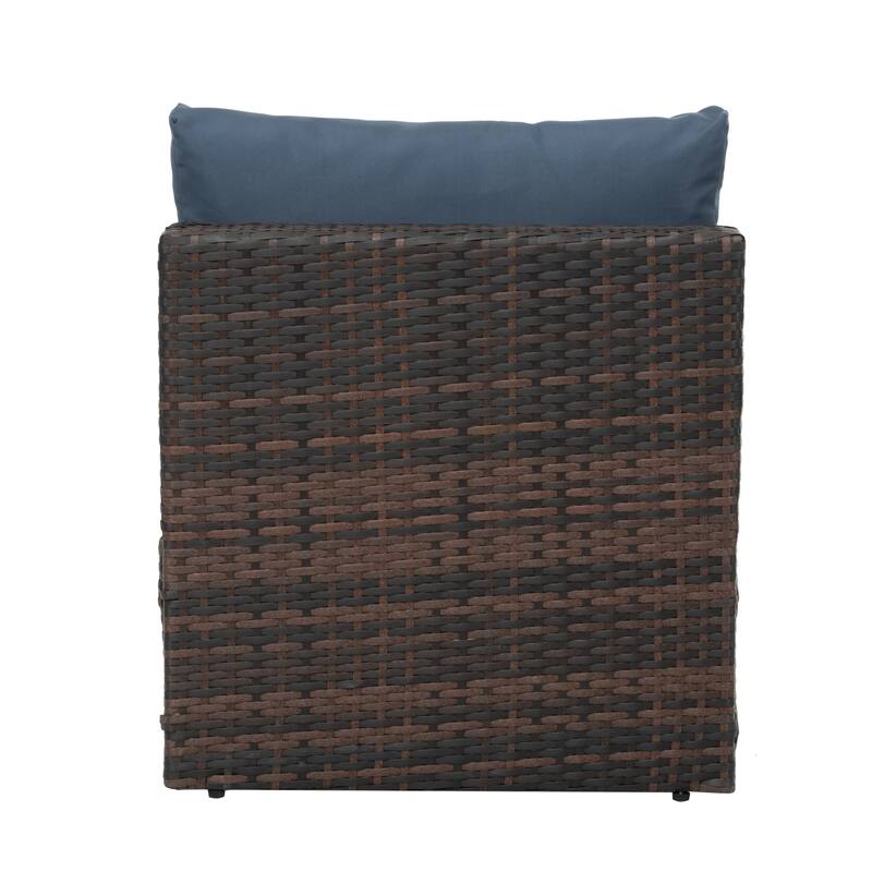 GDFStudio - Stylish 5-Piece Outdoor PE Wicker Patio Set with Tempered Glass Coffee Table, Seats 4