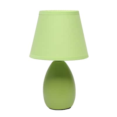 Ceramic Table Desk Lamp with Tapered Drum Shade - 9.5" - Green