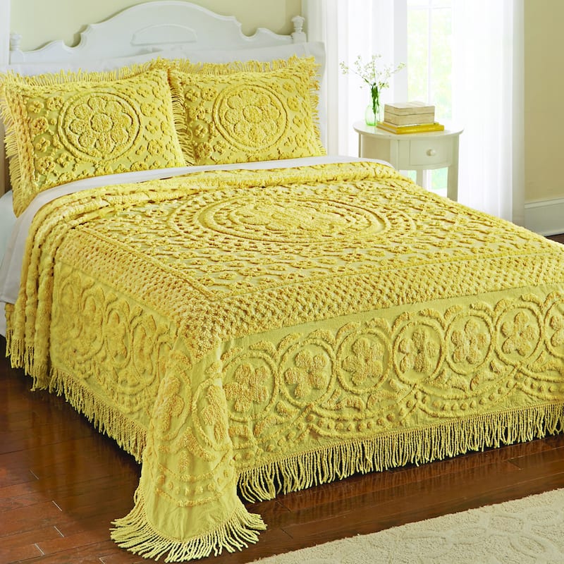 Calista Chenille Bedspread with Fringe Border