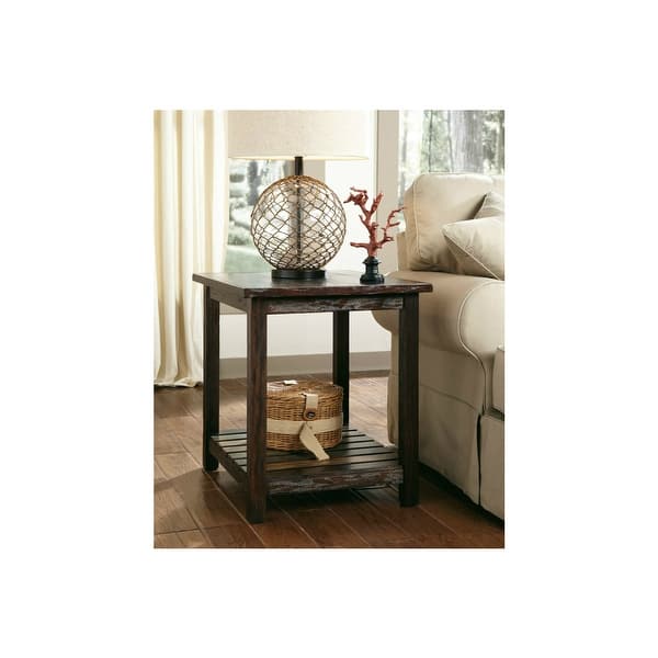 Ashley T580-3 Mestler Rustic Brown Rectangular End Table w