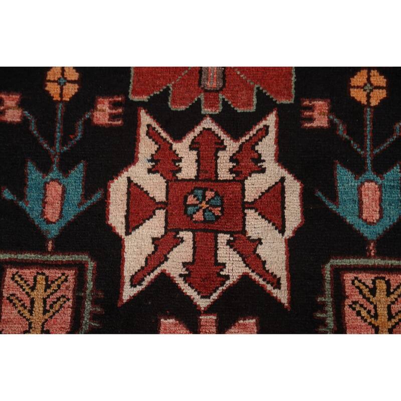 Tribal Geometric Hamedan Persian Runner Rug Wool Hand-knotted Carpet - 3'6" x 9'7"