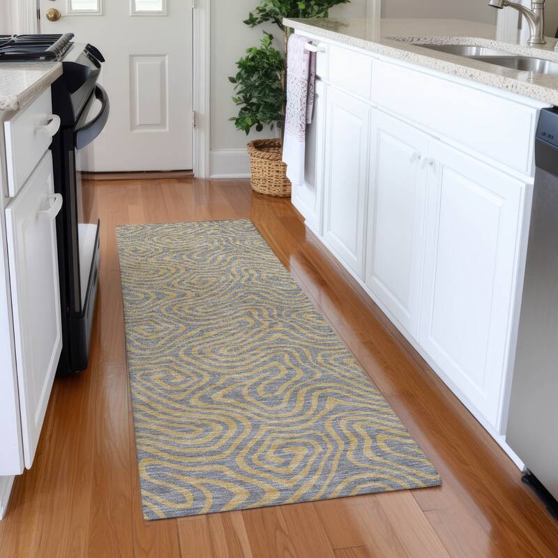 Premium Washable Super Soft Modern Maze Mayfield Rug - Gray - 2'3" x 7'6"