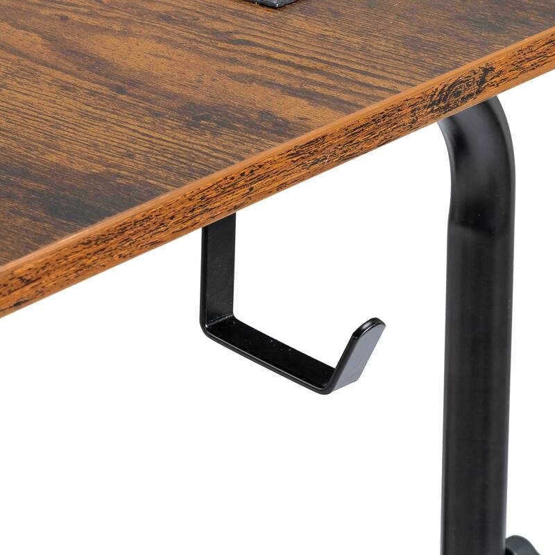 Adjustable Height Computer Desk with USB Ports and AC Outlets for Home Office and Study Workspace