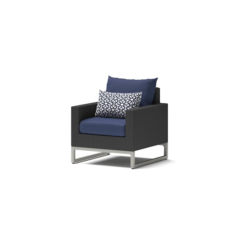 Milo Espresso 5 Piece Sunbrella Outdoor Patio Club Chair Set