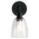 preview thumbnail 3 of 2, Kichler Meller 11 Inch 1 Light Wall Sconce with Clear Glass in Black