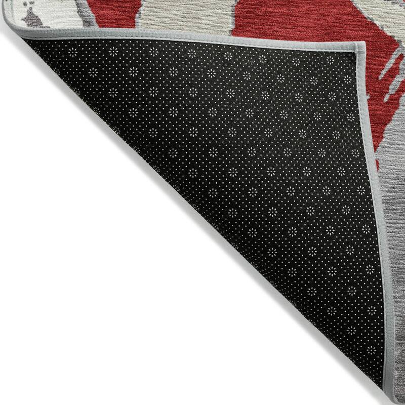 Machine Washable Indoor/ Outdoor Abstract Contemporary Chantille Rug