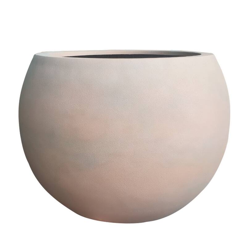 DreamPatio Riverside Fiberstone Modern Sphere Planter - 12.5x12.5x10 - TeracottaPink