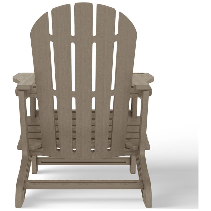 Polytrends Coastline Outdoor Poly Adirondack Chair with Cup Holder (Set of 2)