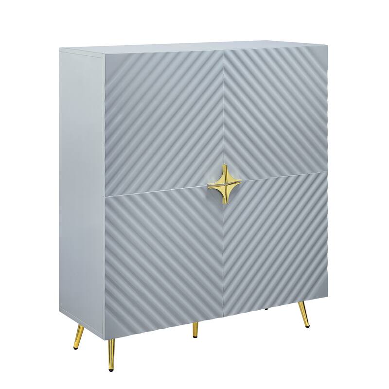 Accent Cabinet in Gray High Gloss Finish AC01032