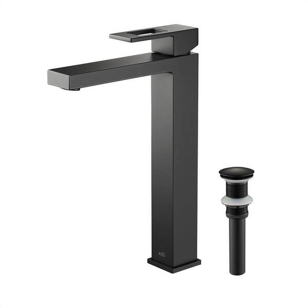 slide 2 of 22, Lead Free Solid Brass Single Handle Bathroom Vanity Sink Faucet with Water Hose Matte Black W/ Pop Up Drain