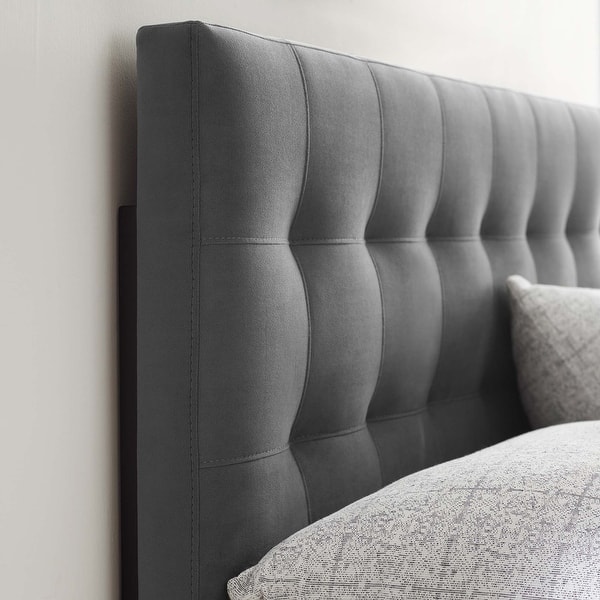 slide 34 of 40, Carson Carrington Labbgard King Biscuit Tufted Velvet Headboard Grey